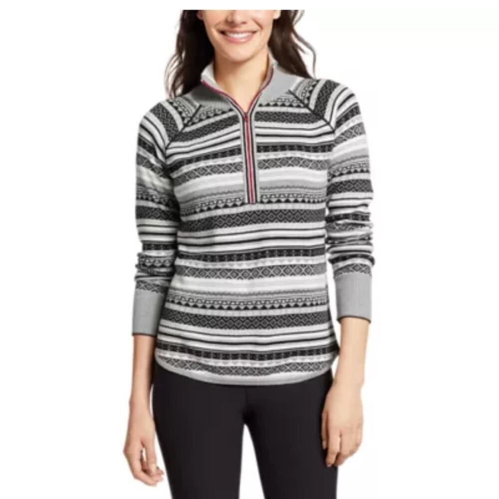 Eddie Bauer M 4-zip Fair Isle Sweater